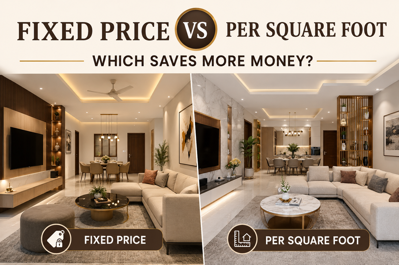 Fixed Price vs Per Square Foot Interior Design: Which Saves More Money?